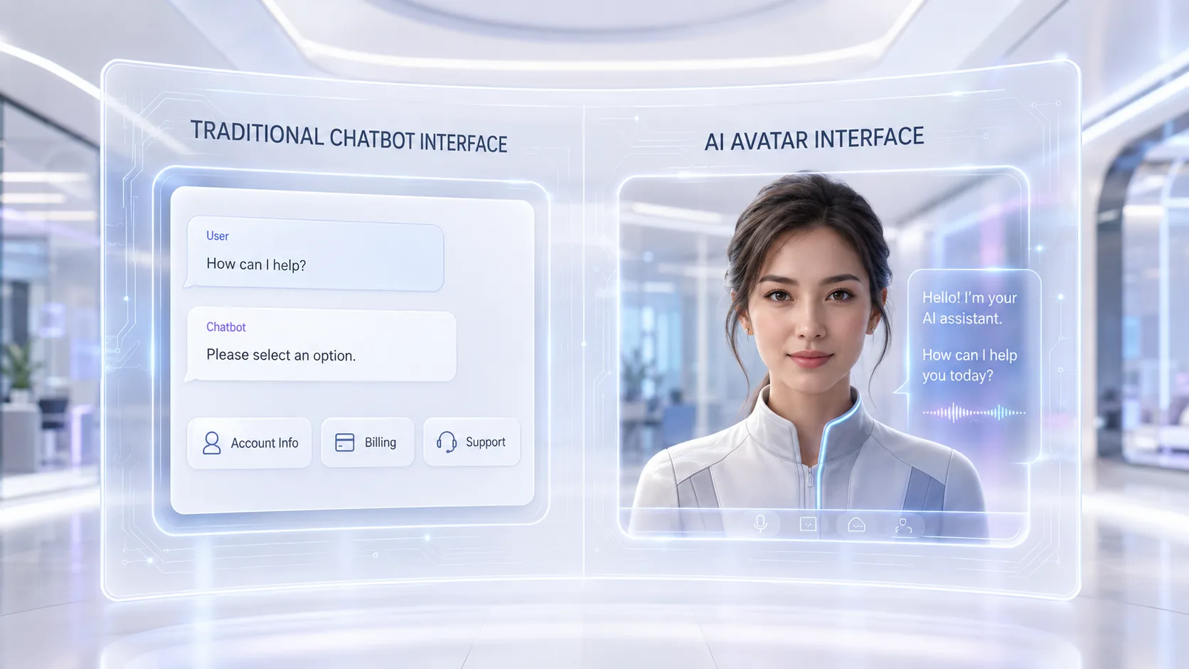 AI Avatar vs Chatbot enterprise AI interface comparison