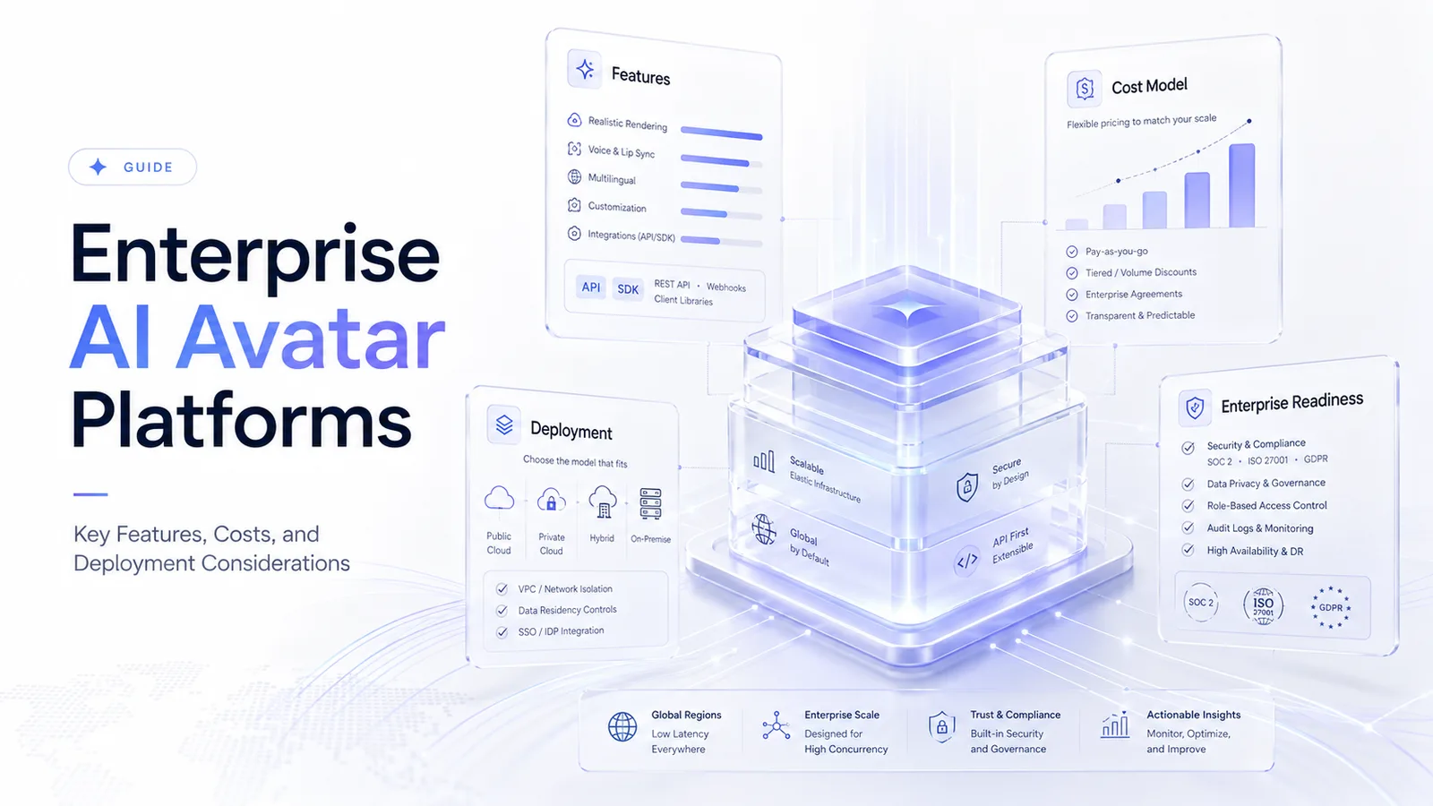 Enterprise AI avatar platform architecture diagram showing cloud-edge hybrid rendering and key deployment considerations