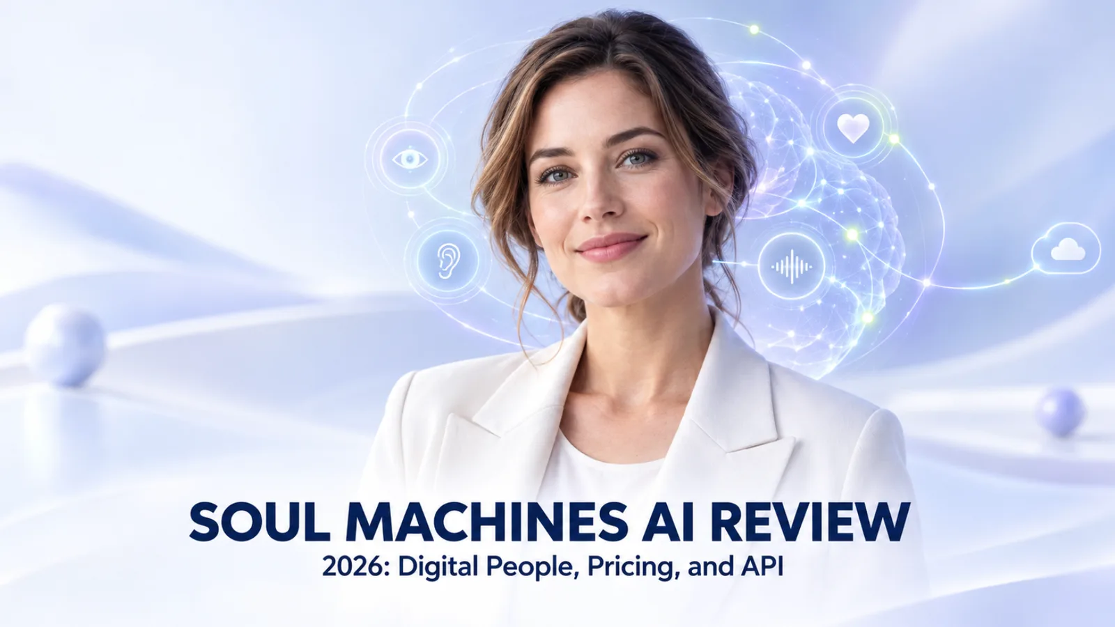 Soul Machines AI 评测封面，展示带有多模态交互控件的 Digital Person